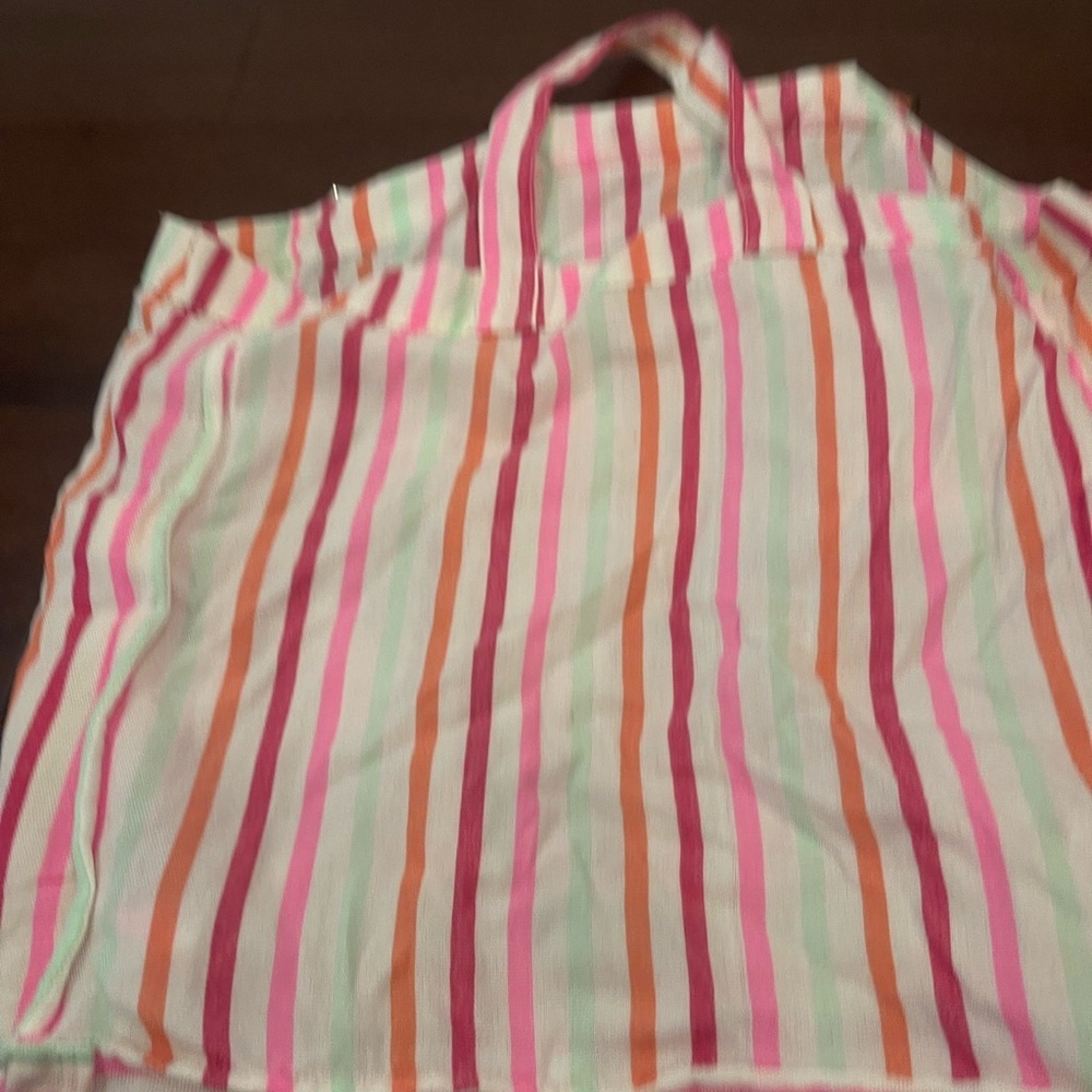 guc we the free Striped Pink and Orange multicolor Women's tote Bag - Picture 7 of 9